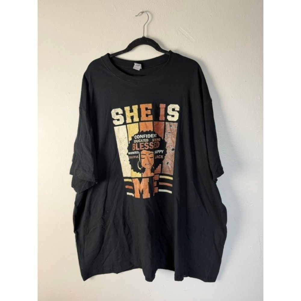 Digiprint Apparel She Is Me Black Graphic Tee 5XL Cotton Afrocentric Shirt